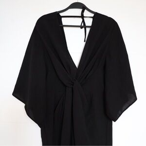 ASOS Black Cinched Waist Kimono Sleeve Jumpsuit size Medium